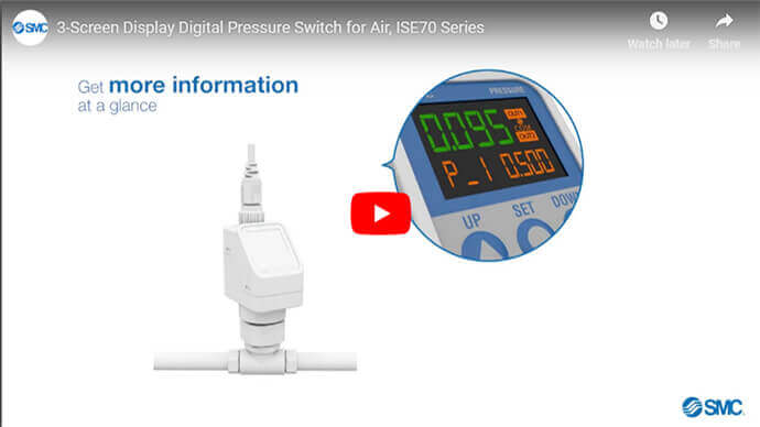 3-Screen Display Digital Pressure Switch ISE70 Series