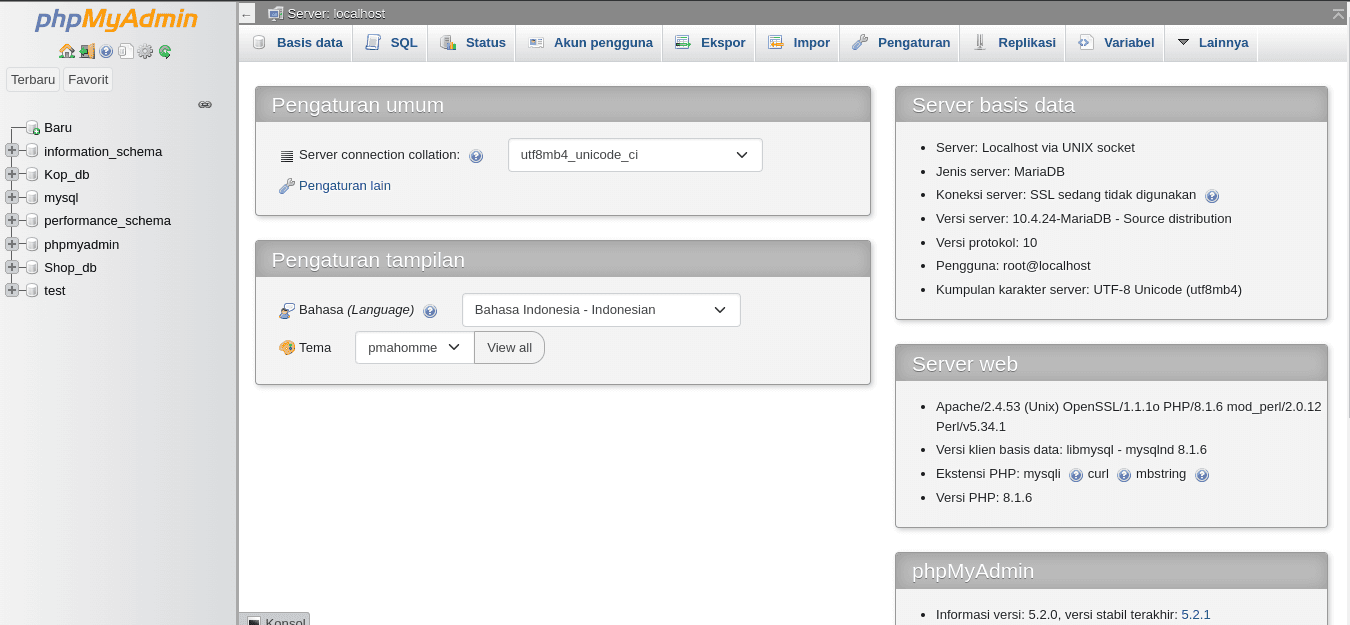 Open phpMyAdmin in XAMPP Ubuntu